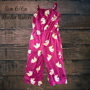 Size 6/6x Wonder Nation Unicorn Pantsuit